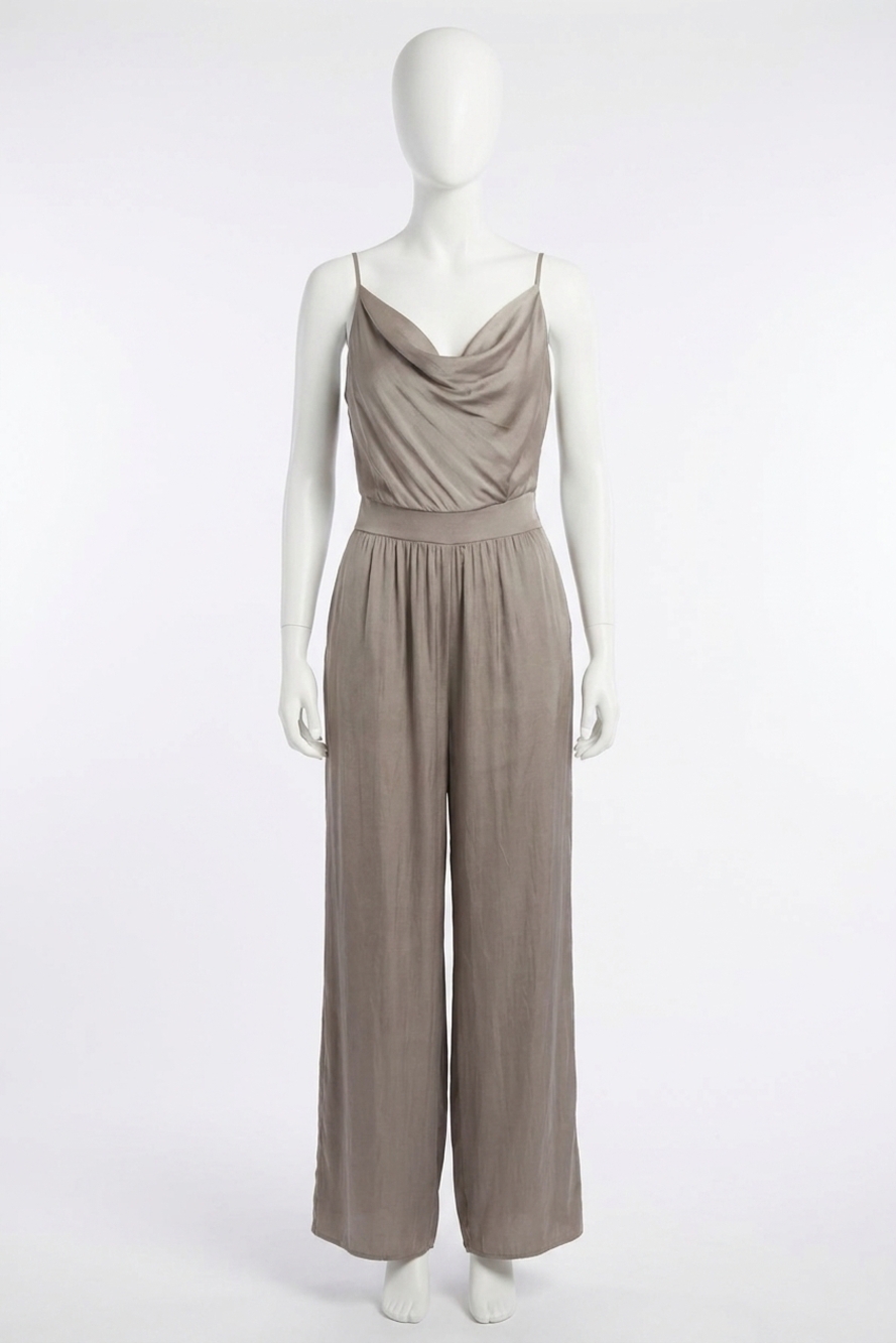 NEW BY TOGETHER erin satin jumpsuit in gray